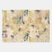 Feuille De Papier Cadeau Abeille à miel dorée (Devant 2)