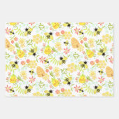 Feuille De Papier Cadeau Abeille de miel blanche (Devant 3)