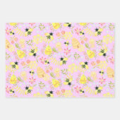 Feuille De Papier Cadeau Abeille de miel rose (Devant 2)