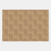 Feuille De Papier Cadeau Abeille d'or sur Brown léger (Devant 2)