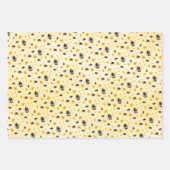 Feuille De Papier Cadeau Abeilles et fleurs aquarelles (Devant 3)