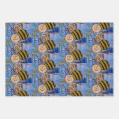 Feuille De Papier Cadeau Abeilles et fleurs de miel (Devant 3)