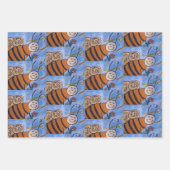 Feuille De Papier Cadeau Abeilles et fleurs de miel (Devant 2)