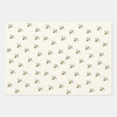 Feuille De Papier Cadeau Abeilles Jaune OEuf (Devant 3)