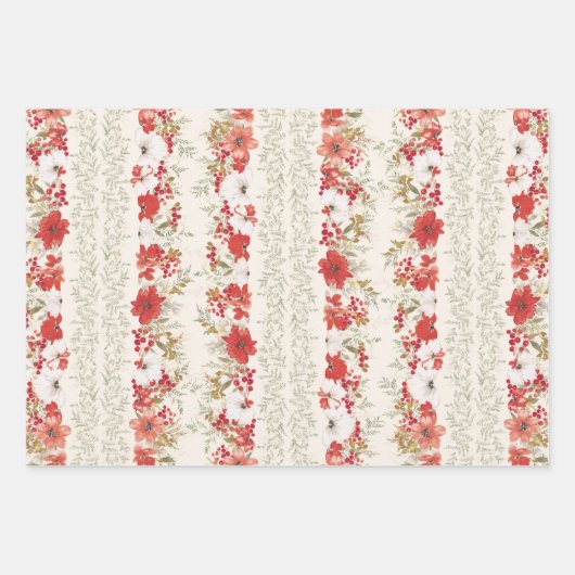 Feuille De Papier Cadeau abondance botanique de noël élégant feuillage (Devant 2)