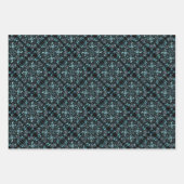 Feuille De Papier Cadeau Abstract Aquatic Shaded Repeating Pattern Swirls (Devant 3)