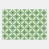 Feuille De Papier Cadeau Abstract Floral Pattern In Black Green On White (Devant)