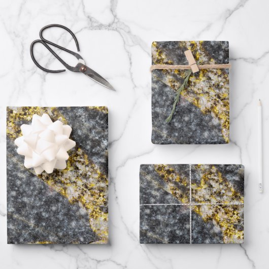 Feuille De Papier Cadeau Abstract gold sparkles rocky texture (Recto)