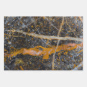 Feuille De Papier Cadeau Abstract gold white lines rock texture (Devant 2)