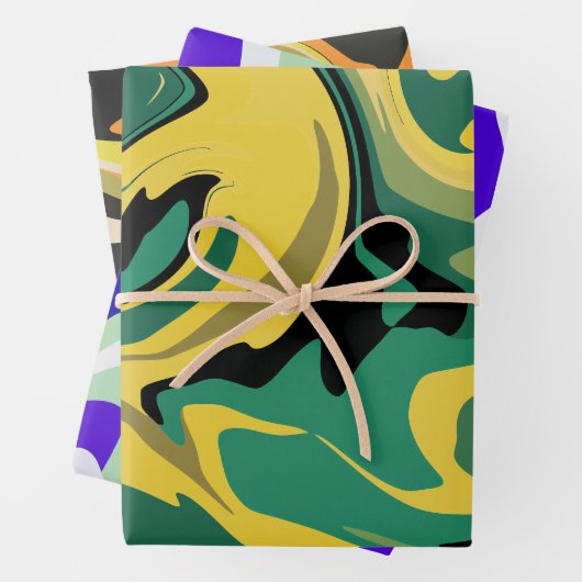Feuille De Papier Cadeau Abstract Marble Pattern (En situation)