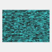 Feuille De Papier Cadeau Abstract Pattern Teal Black (Devant 3)