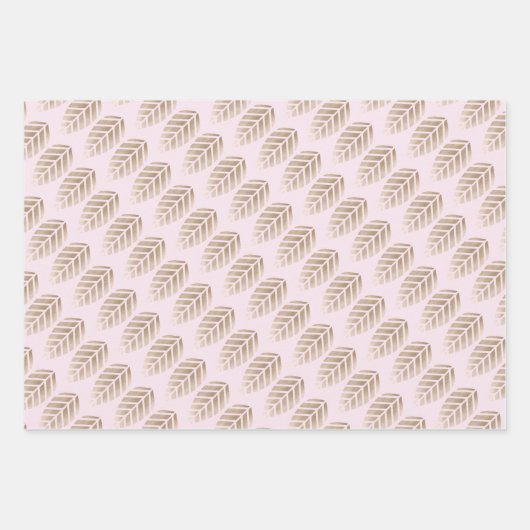 Feuille De Papier Cadeau Abstract Pine Cones Of Copper And Platinum Pattern (Devant 3)