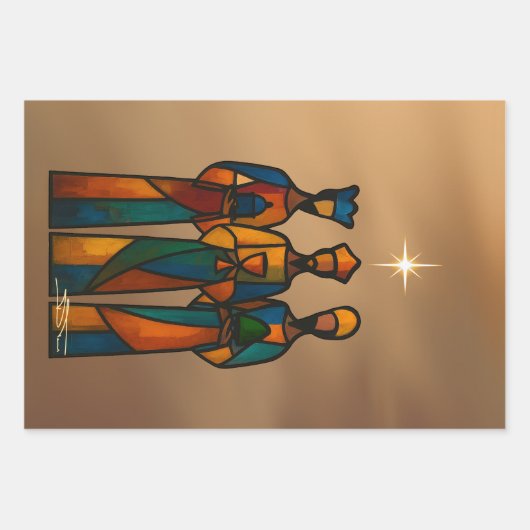 Feuille De Papier Cadeau Abstract Three Wise Men (Devant)