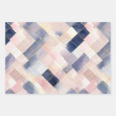 Feuille De Papier Cadeau Abstrait bleu chic (Devant 3)