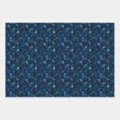 Feuille De Papier Cadeau Abstrait Bleu Foncé  (Devant 2)