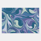 Feuille De Papier Cadeau Abstrait bracelet en marbre bleu élégant personnal (Devant 3)