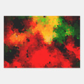 Feuille De Papier Cadeau Abstrait, créatif, mosaïque, cristaux, vert, jaune (Devant 3)