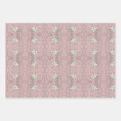 Feuille De Papier Cadeau Abstrait de fleurs blanches (Devant)