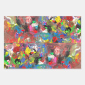 Feuille De Papier Cadeau Abstrait drôle Joyeux coloré (Devant 3)