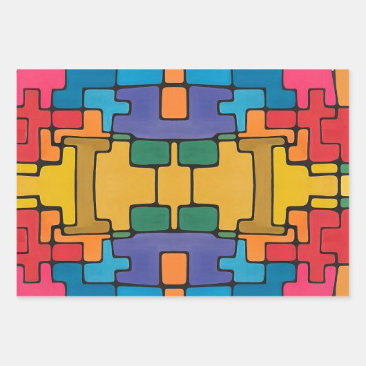 Feuille De Papier Cadeau Abstrait dynamique (Devant)