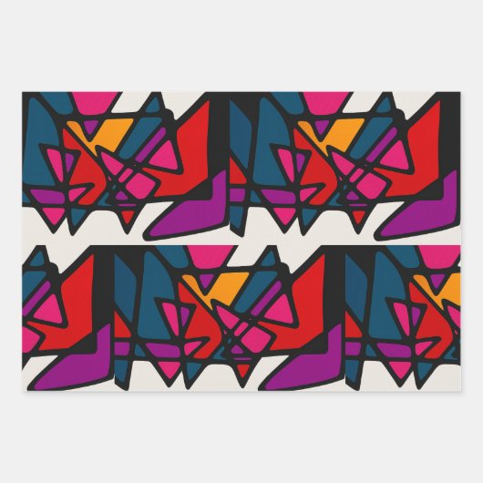 Feuille De Papier Cadeau Abstrait dynamique (Devant 2)