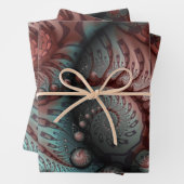 Feuille De Papier Cadeau Abstrait Imaginaire dynamique Fractal Art Brown Bl (En situation)