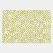 Feuille De Papier Cadeau Abstrait Line Motif Lime Green (Devant 2)
