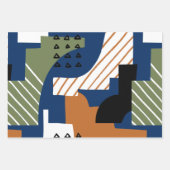 Feuille De Papier Cadeau Abstrait moderne du milieu du siècle (Devant)