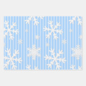 Feuille De Papier Cadeau Abstrait moderne Pastel Blue Snowflake Motif (Devant 3)
