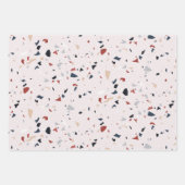 Feuille De Papier Cadeau Abstrait moderne Terrazzo Motif du milieu du siècl (Devant)