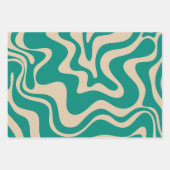 Feuille De Papier Cadeau Abstrait Motif bleu et Turquoise (Devant 2)