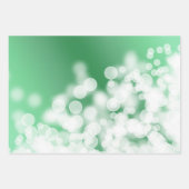 Feuille De Papier Cadeau Abstrait Motif vert de Bokeh (Devant 3)