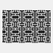 Feuille De Papier Cadeau Abstrait noir et blanc (Devant 2)