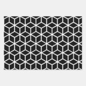 Feuille De Papier Cadeau Abstrait noir et blanc (Devant)