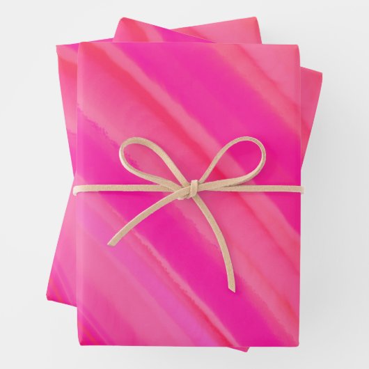 Feuille De Papier Cadeau Abstrait Pink Swir (En situation)