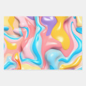 Feuille De Papier Cadeau Abstrait plastique fluide 3D (Devant)