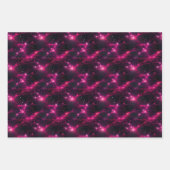 Feuille De Papier Cadeau Abstrait rose et noir (Devant 2)