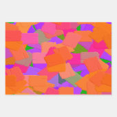 Feuille De Papier Cadeau Abstrait rose, orange et violet (Devant 2)