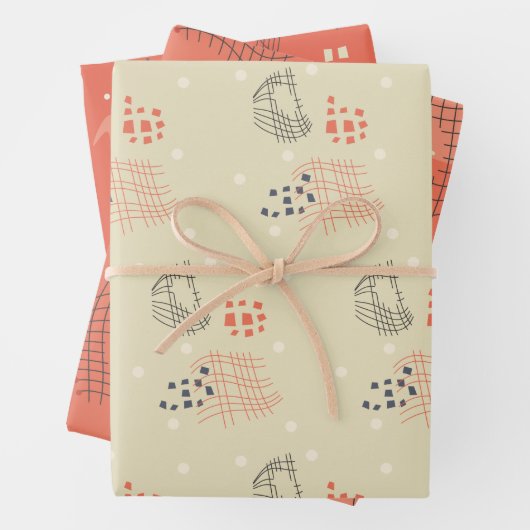 Feuille De Papier Cadeau abstrait rouge (En situation)