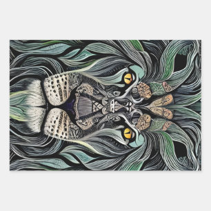 Feuille De Papier Cadeau Abstrait Shabby Chic King Lion