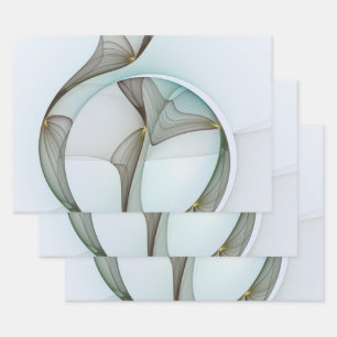 Feuille De Papier Cadeau Abstrait Turquoise Brown Gold Elegance