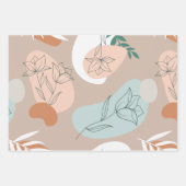 Feuille De Papier Cadeau Abstraite ligne pastel minimale (Devant 3)