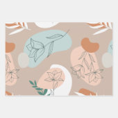 Feuille De Papier Cadeau Abstraite ligne pastel minimale (Devant 2)