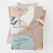 Feuille De Papier Cadeau Abstraite ligne pastel minimale (En situation)