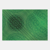 Feuille De Papier Cadeau Acceptation | Médaillons de méditation verte (Devant)