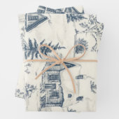 Feuille De Papier Cadeau Accessoires de Motif de Noël Toile (En situation)