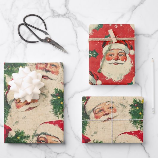 Feuille De Papier Cadeau Accueil Père Noël classique (Recto)