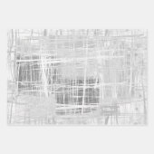 Feuille De Papier Cadeau Acier bleu blanc orange gris moderne abstrait (Devant 2)