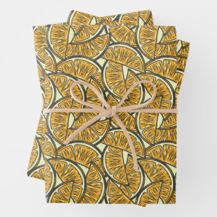 Feuille De Papier Cadeau Acitrus de fruits exotiques patte d'orange d'été