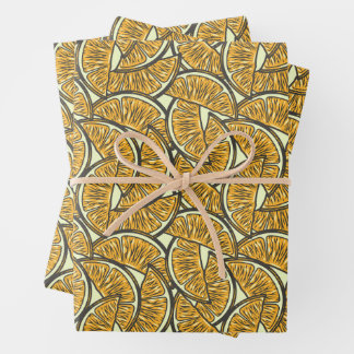 Feuille De Papier Cadeau Acitrus de fruits exotiques patte d'orange d'été